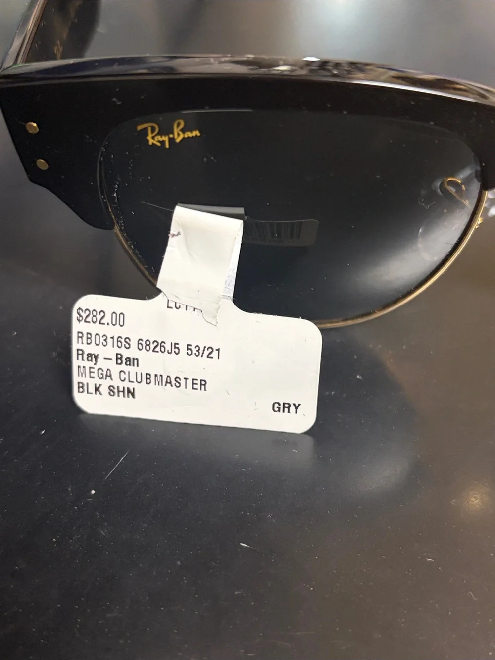 Ray-Ban Black & Gold Clubmaster Sunglasses for Men